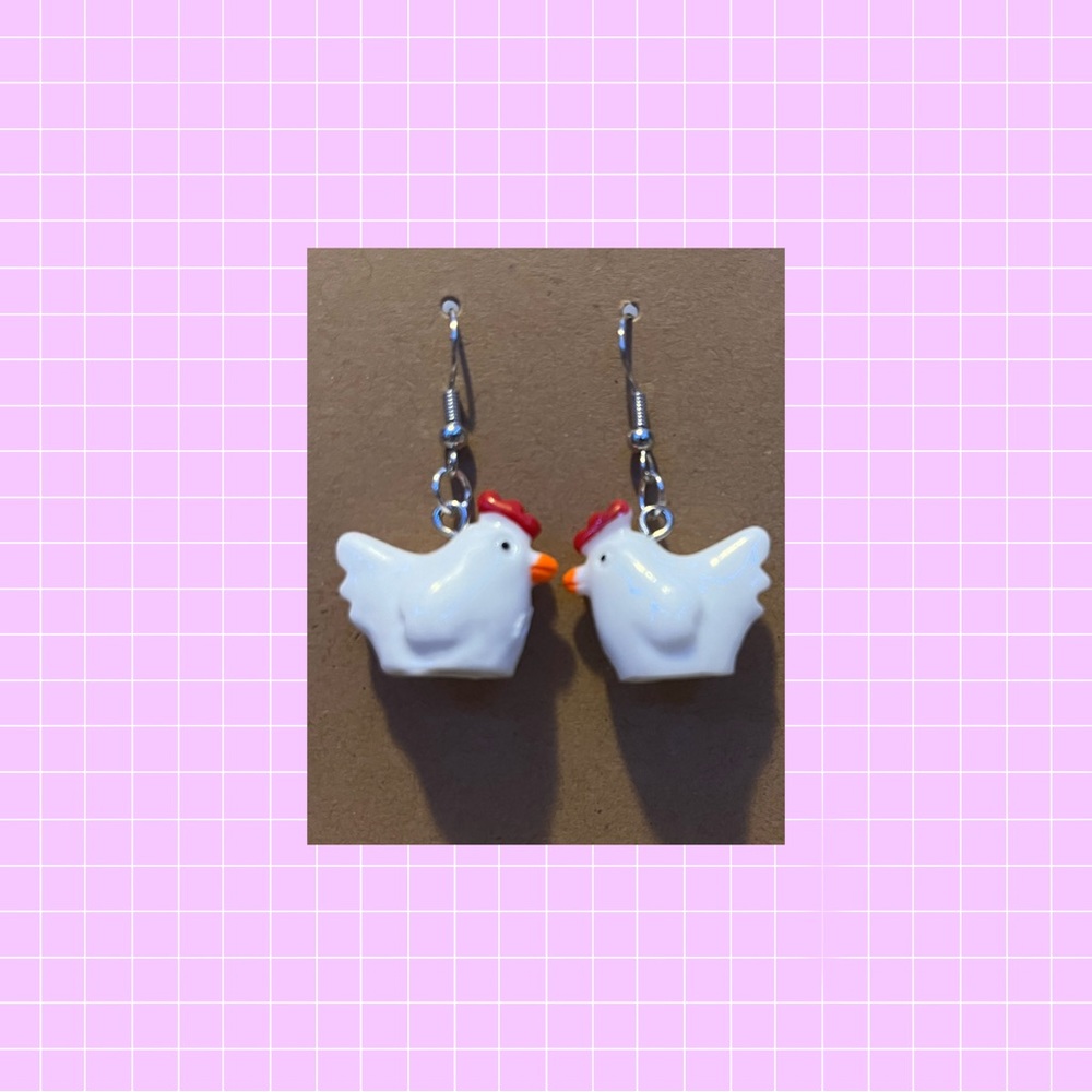 Chicken earrings